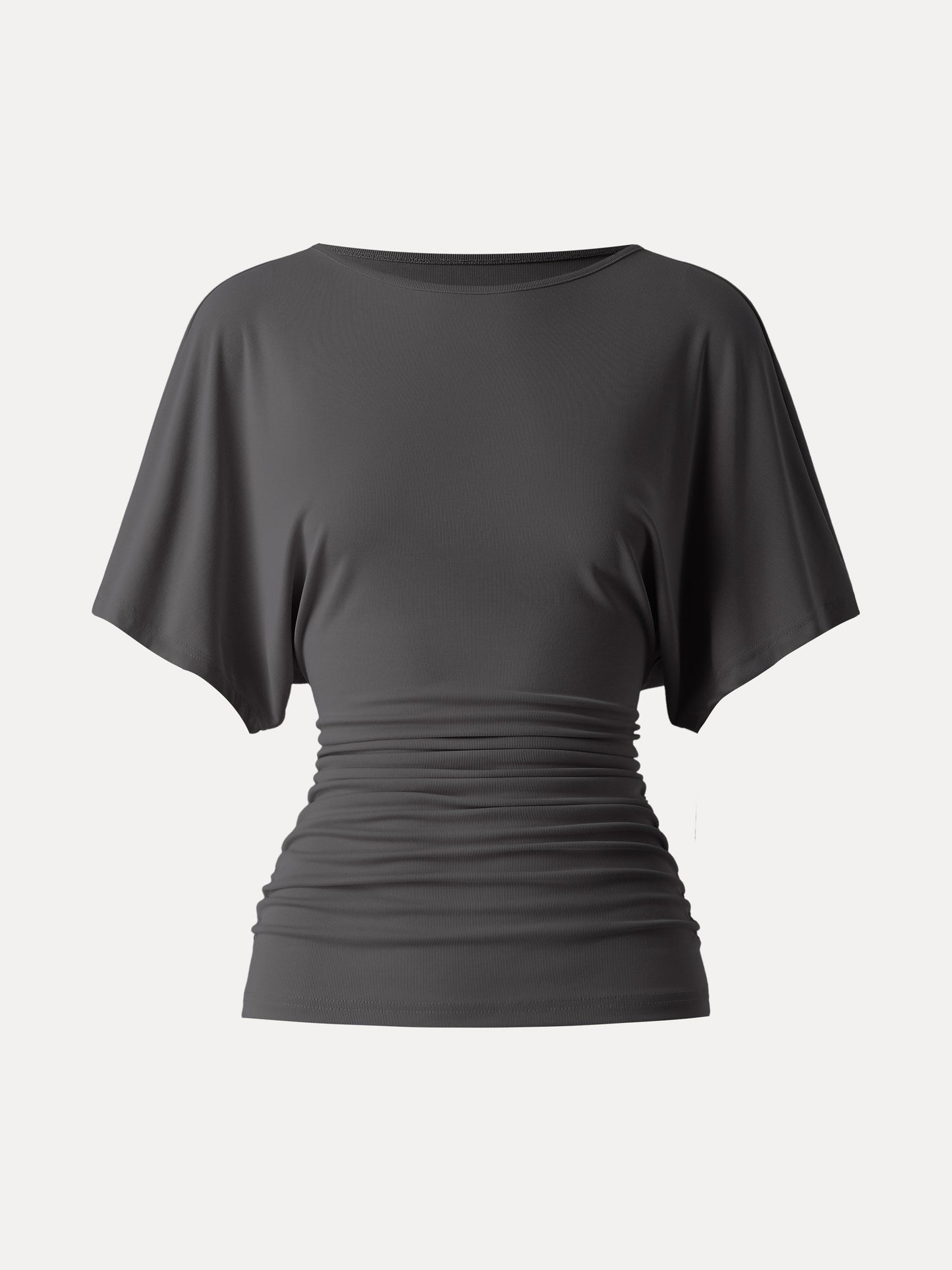 Batwing Ruched Waist-Cinching Top